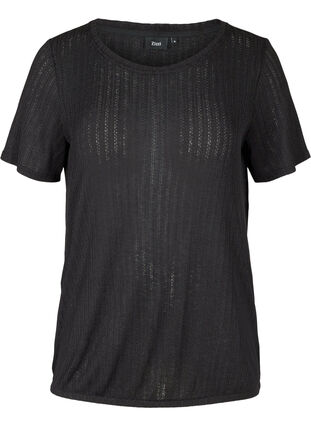 T-shirt with elasticated hem, Black, Packshot image number 0
