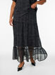 Long A-line chiffon skirt with polka dots, Black, Model image number 2