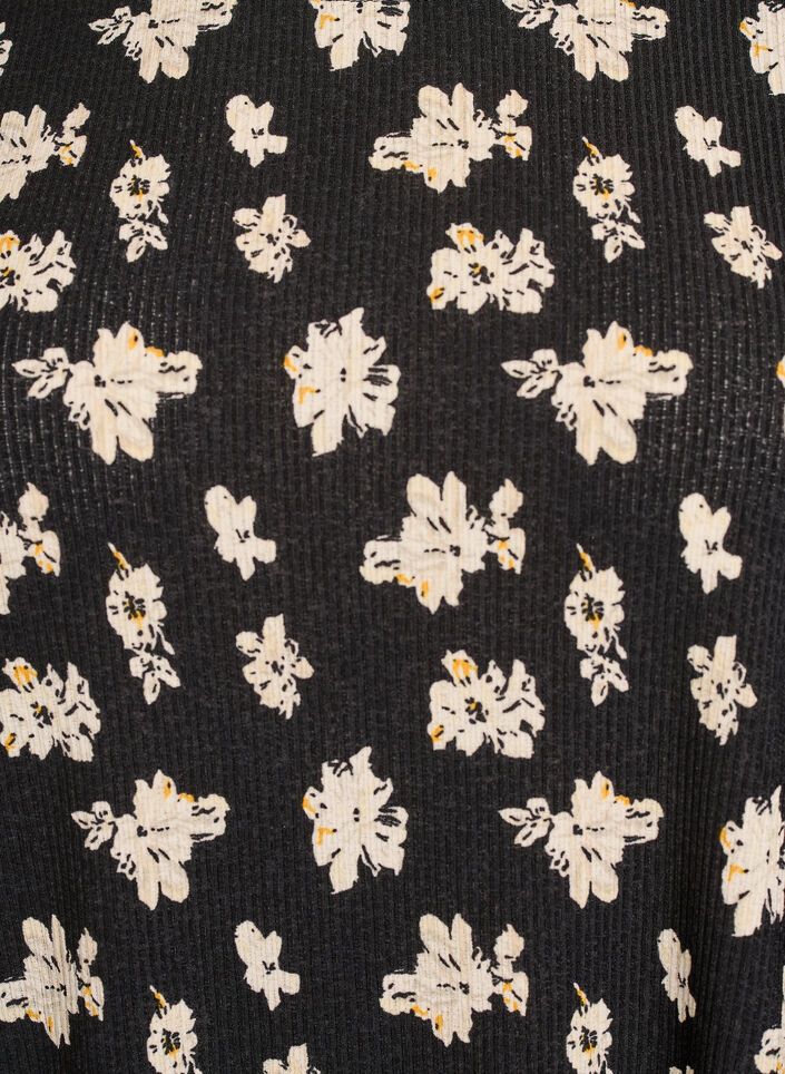Patterned blouse with short sleeves, Black, Packshot image number 2
