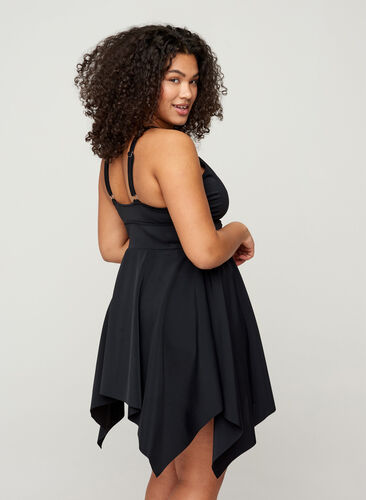 Swimsuit dress with adjustable straps , Black, Model image number 0