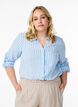 Shirt in linen and viscose with 3/4 sleeves, Light Blue, Model image number 0