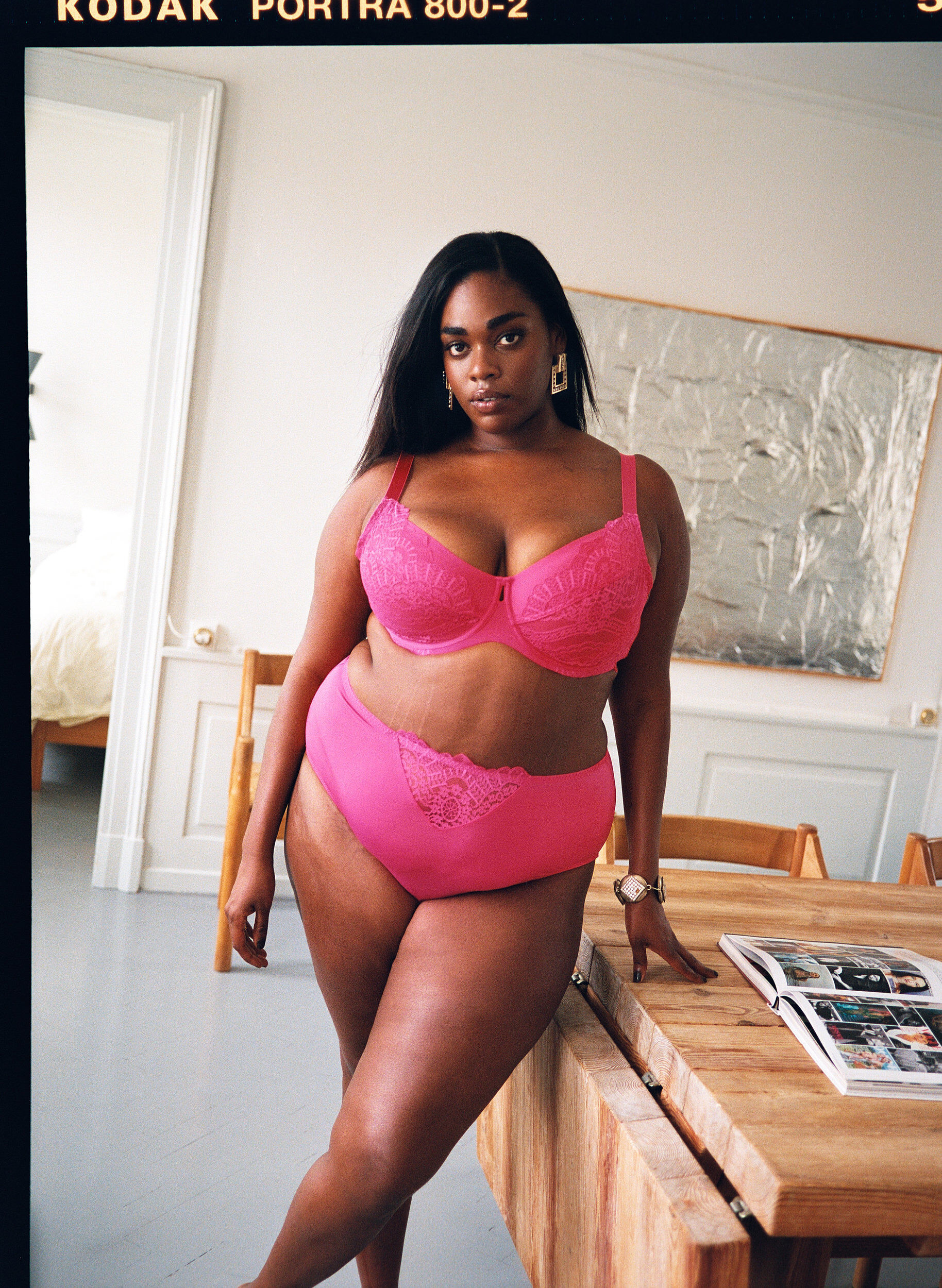 Zizzifashion Microfibre briefs with lace details, Pink, Image image number 0