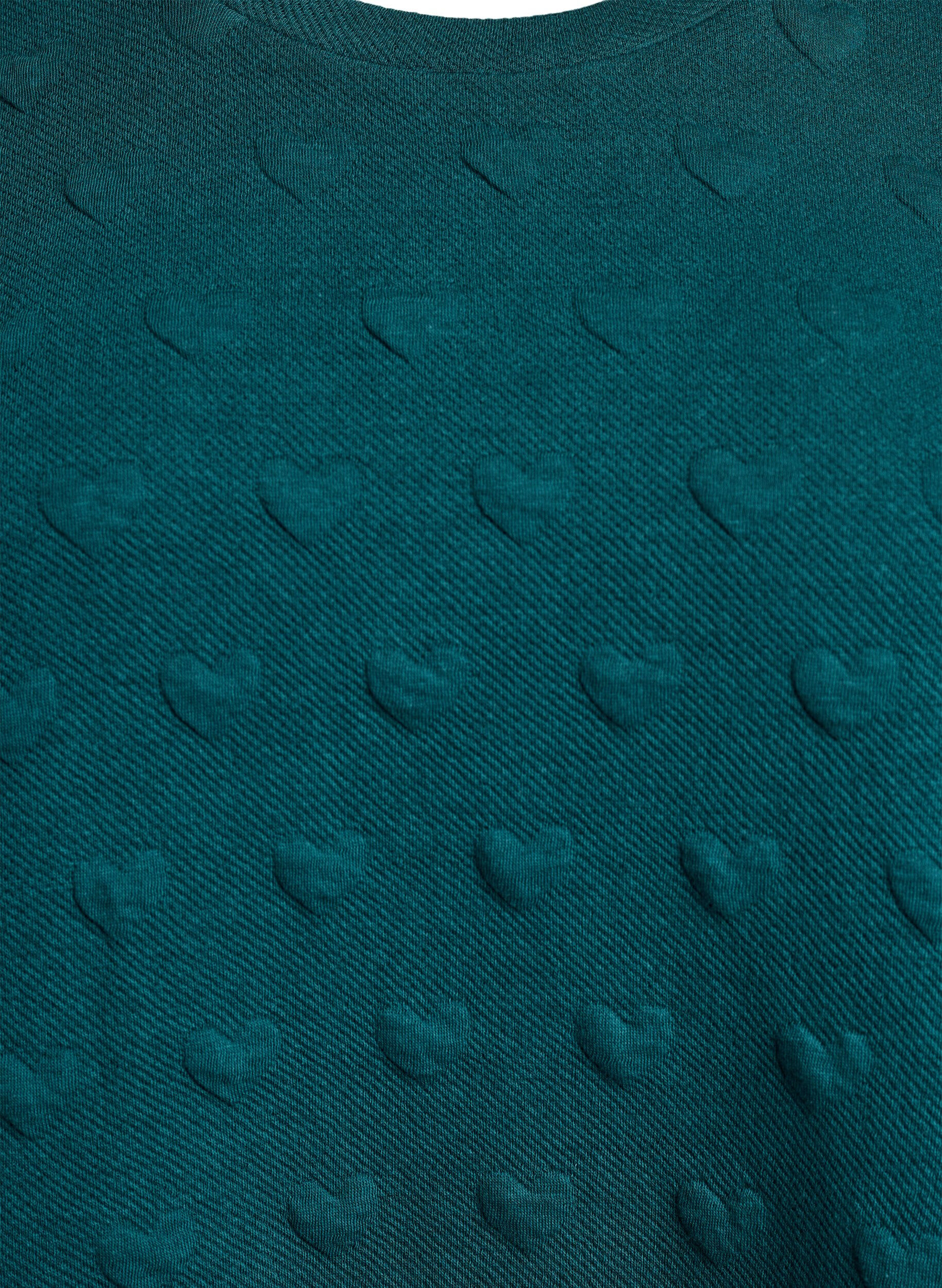 Zizzifashion T-shirt in embossed cotton jersey, Green, Packshot image number 2