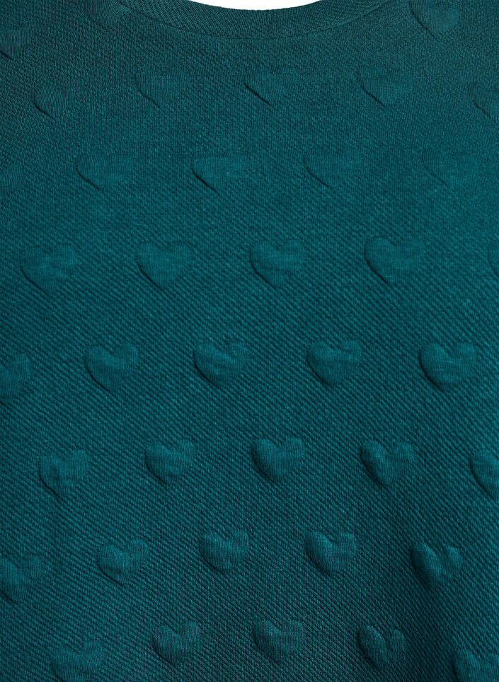 T-shirt in embossed cotton jersey, Green, Packshot image number 2