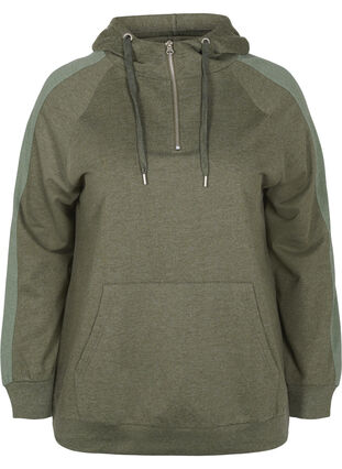 Hooded sweatshirt with zip, Forest Night, Packshot image number 0