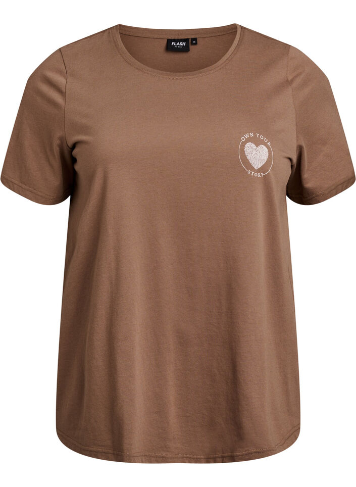 T-shirt with motif, Brown, Packshot image number 0