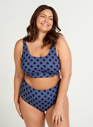 Bikini top, Blue Indigo Dot, Model image number 2
