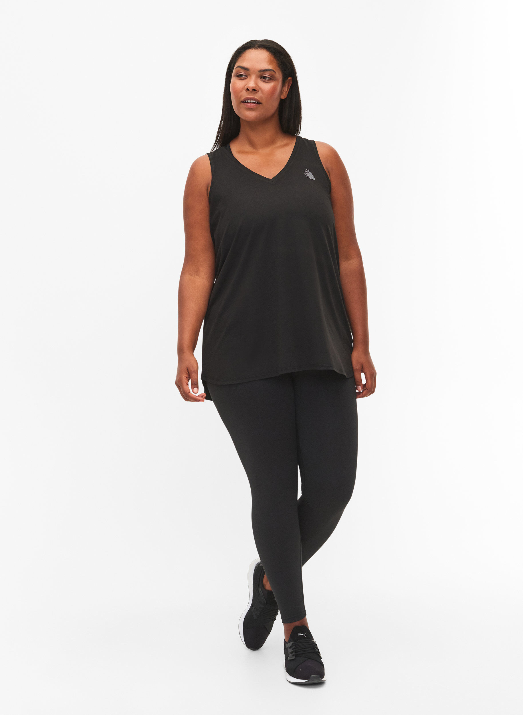 Zizzifashion Sports top with V-neck, Black, Model image number 1