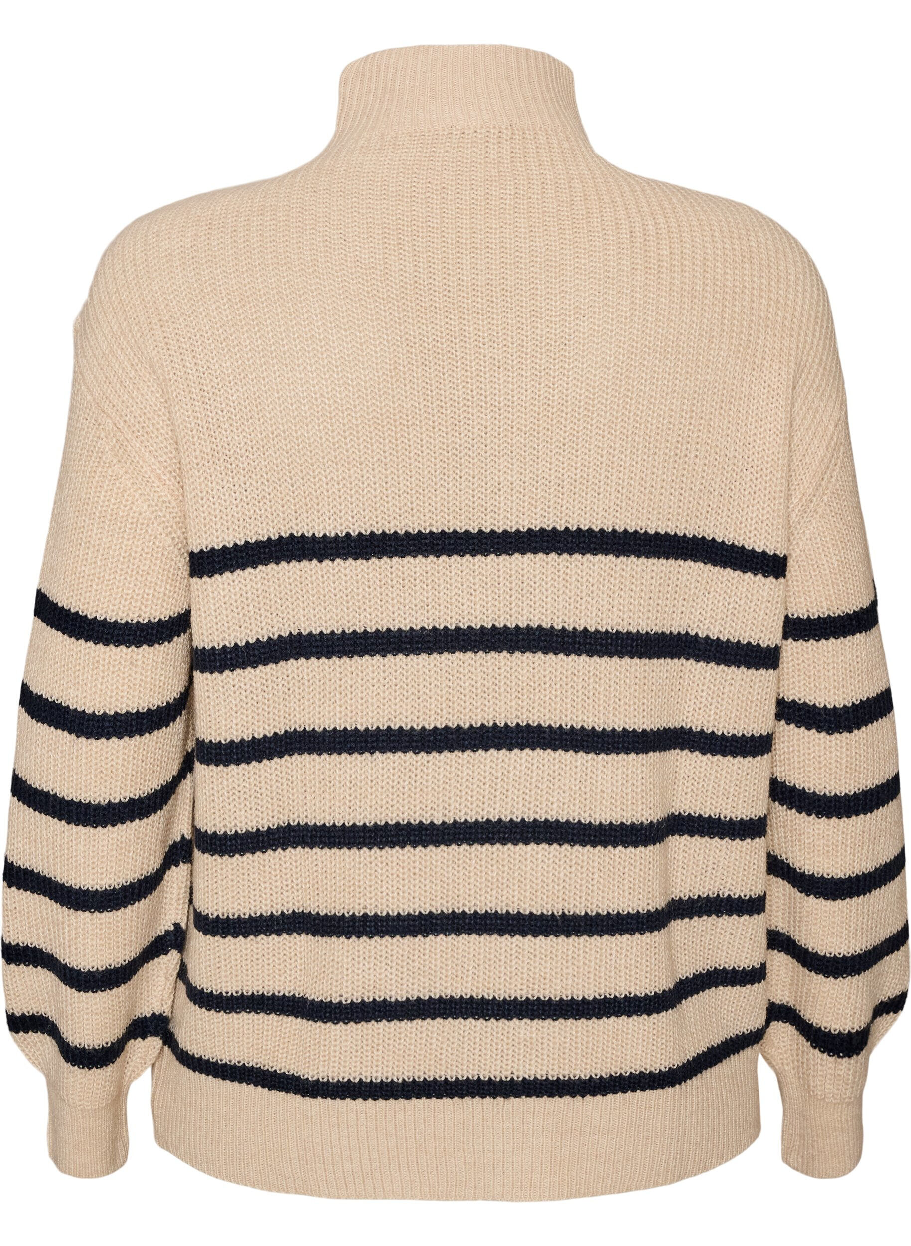 ZizzifashionKnitted sweater with high neck and zipper, Vanilla, Packshot image number 1