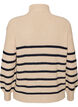 Knitted sweater with high neck and zipper, Vanilla, Packshot image number 1