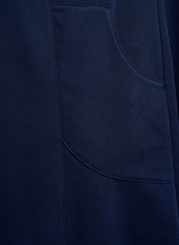 Jersey dress with short sleeves and pockets, Blue, Packshot image number 3