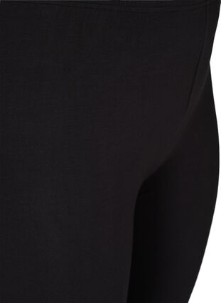 Ribbed leggings with press buttons, Black, Packshot image number 2