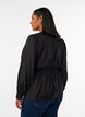 Shiny viscose blouse with peplum effect, Black, Model image number 2