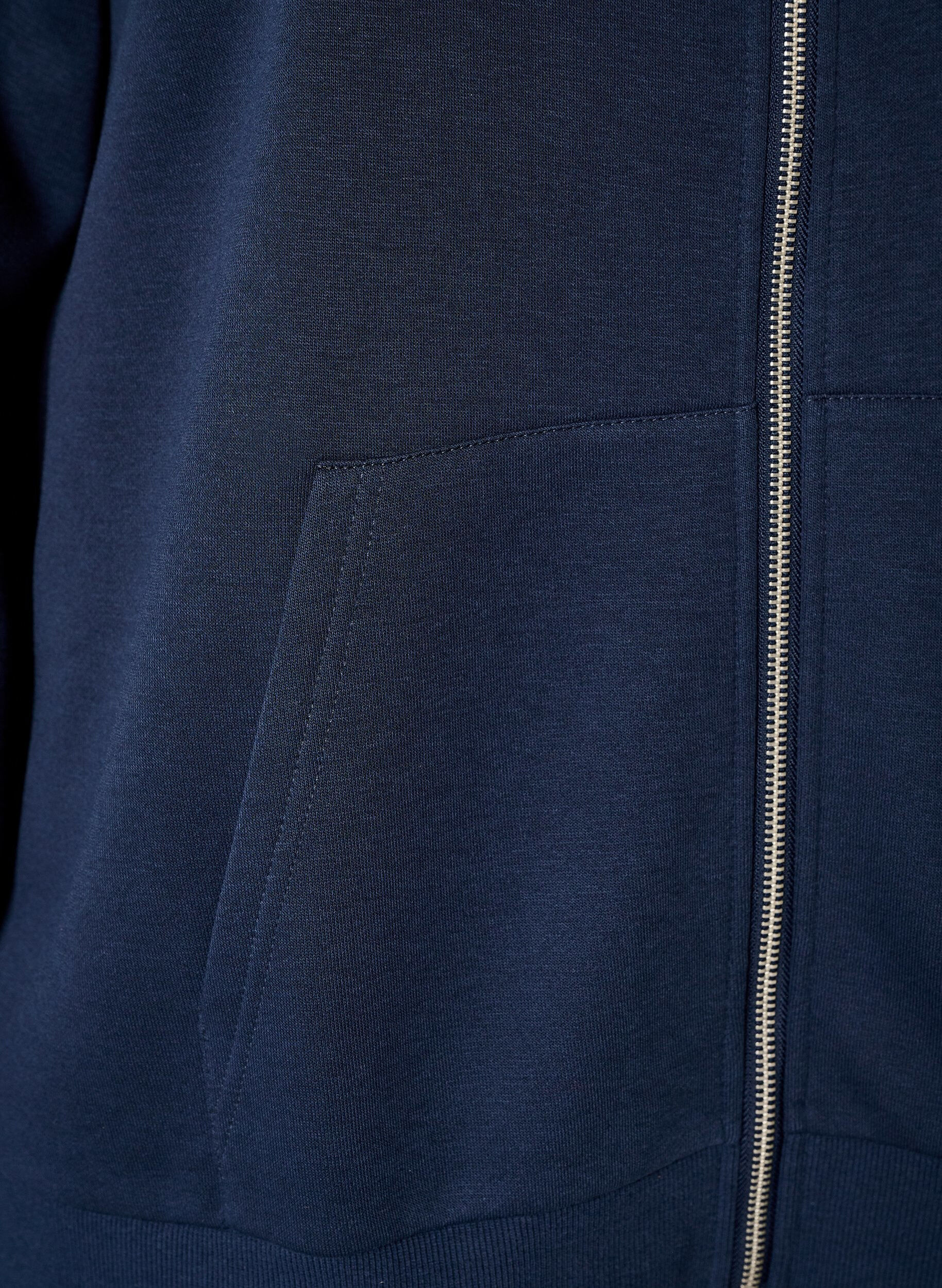 ZizzifashionHooded sweatshirt with a zip and pockets, Blue, Packshot image number 3