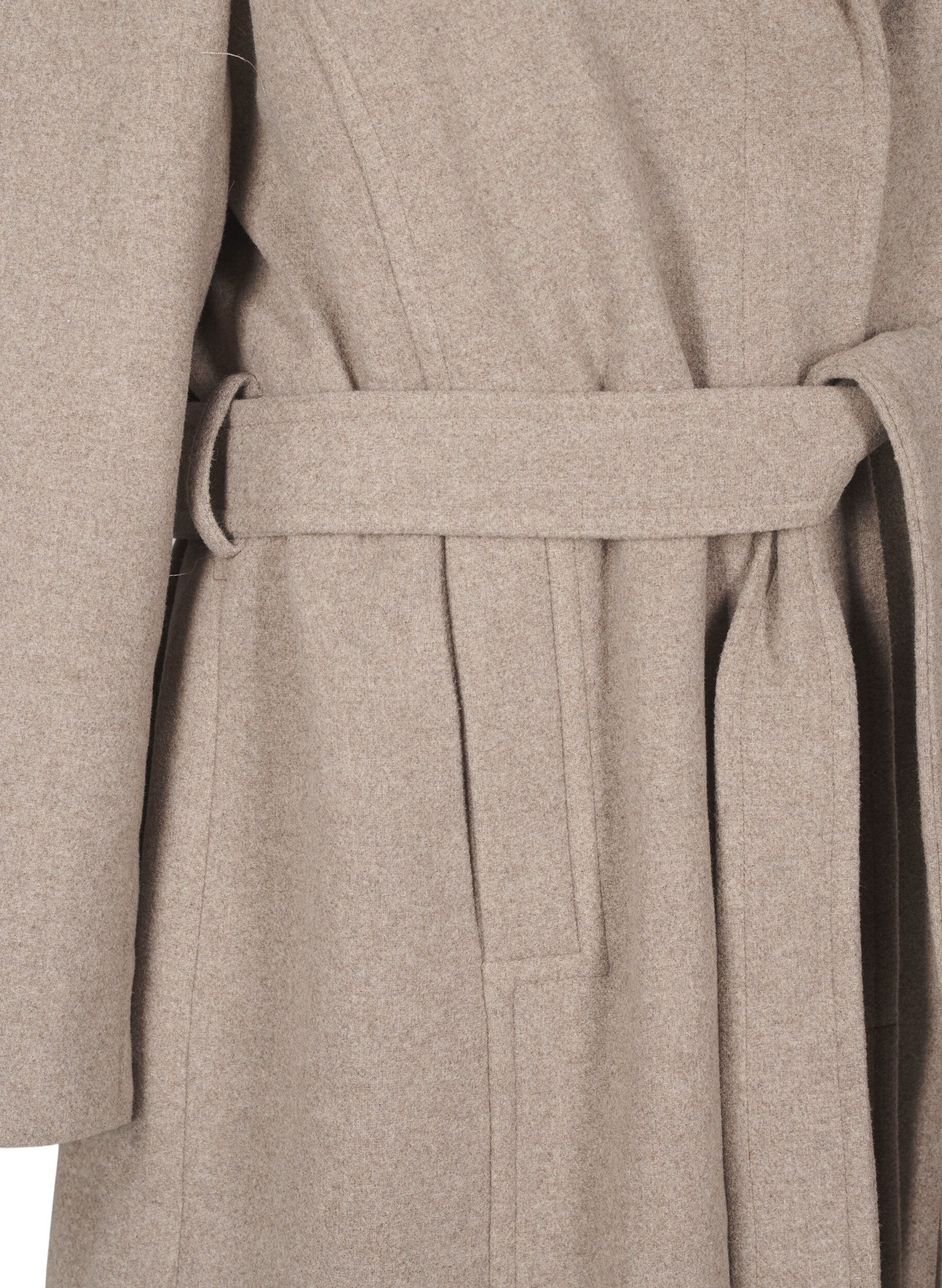 Zizzifashion Long wool coat with belt, Moon Rock Mel. , Packshot image number 3