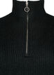 Knitted sweater with high neck and zipper, Black, Packshot image number 2