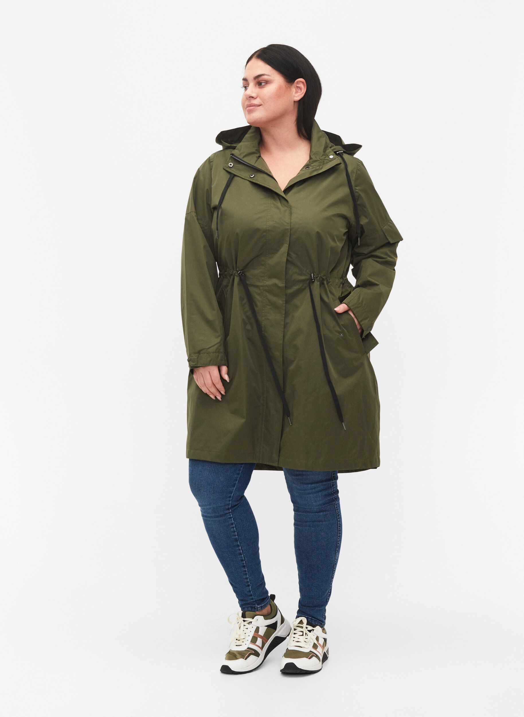 Zizzifashion Waterproof parka with detachable hood, Forest Night, Model image number 2