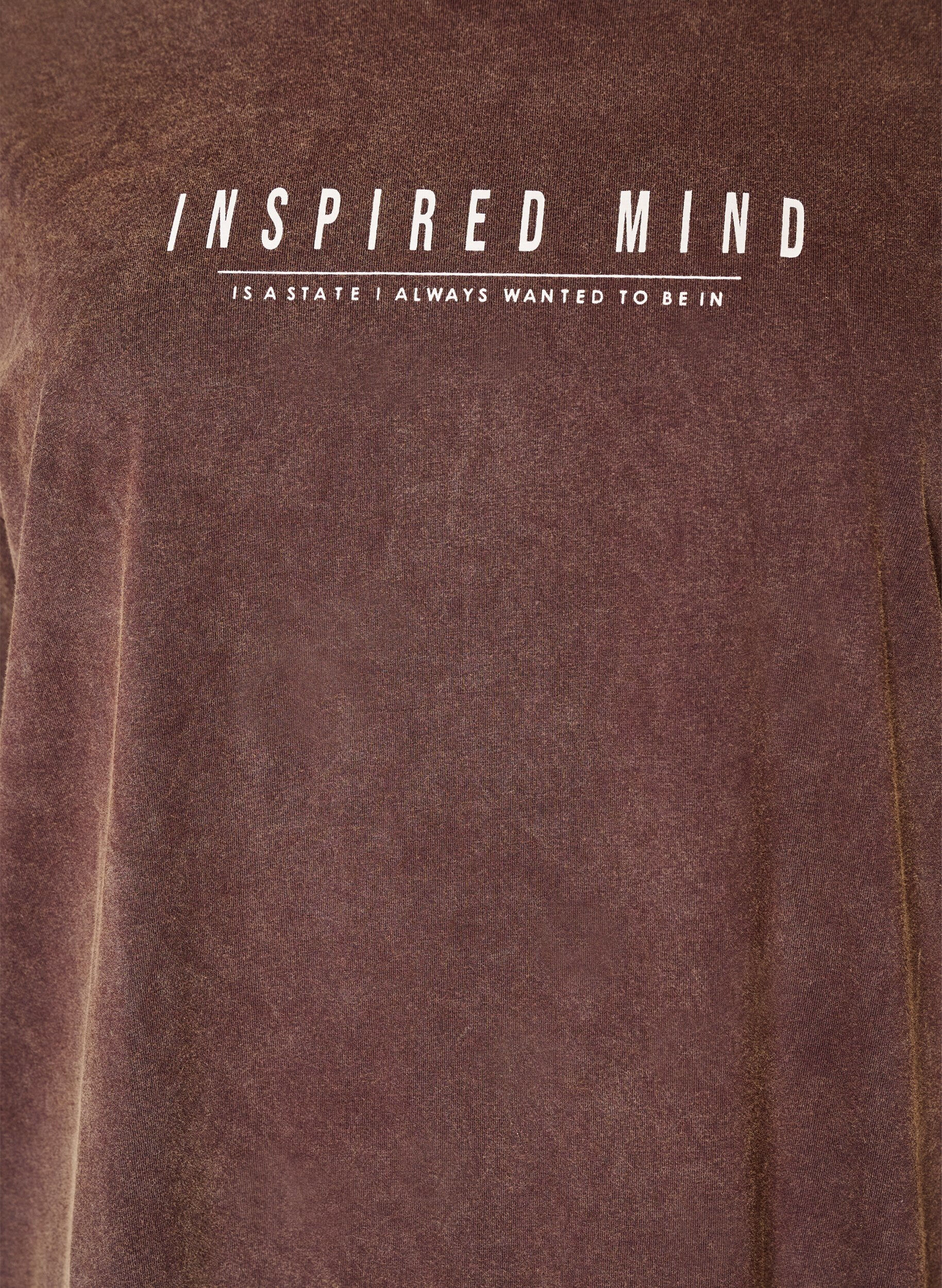 Zizzifashion Loose T-shirt dress with a washed look, Brown, Packshot image number 2