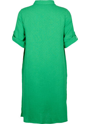 Cotton shirt dress with short sleeves, Bright Green, Packshot image number 1