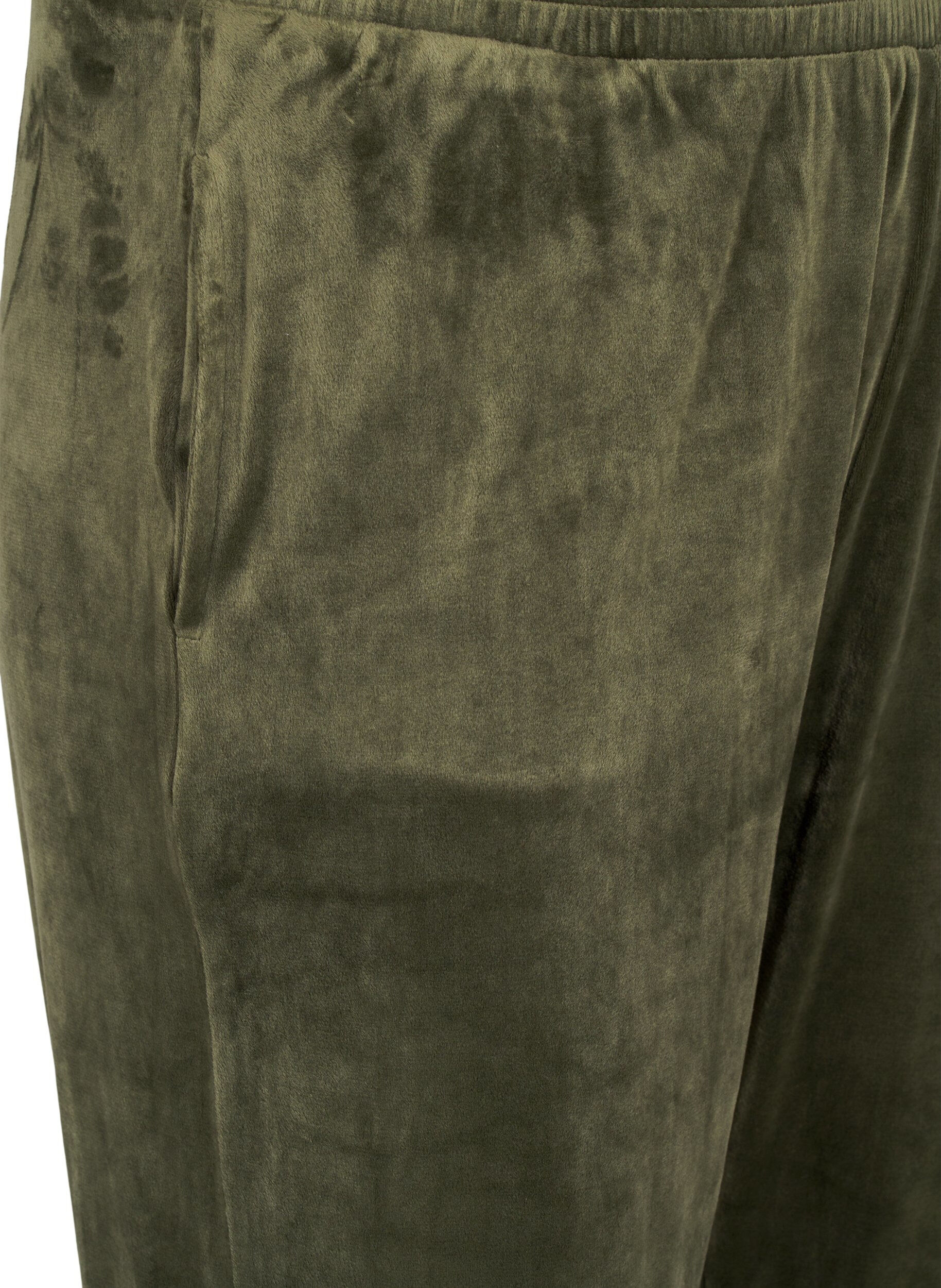 Zizzifashion Loose velvet trousers, Green, Packshot image number 2