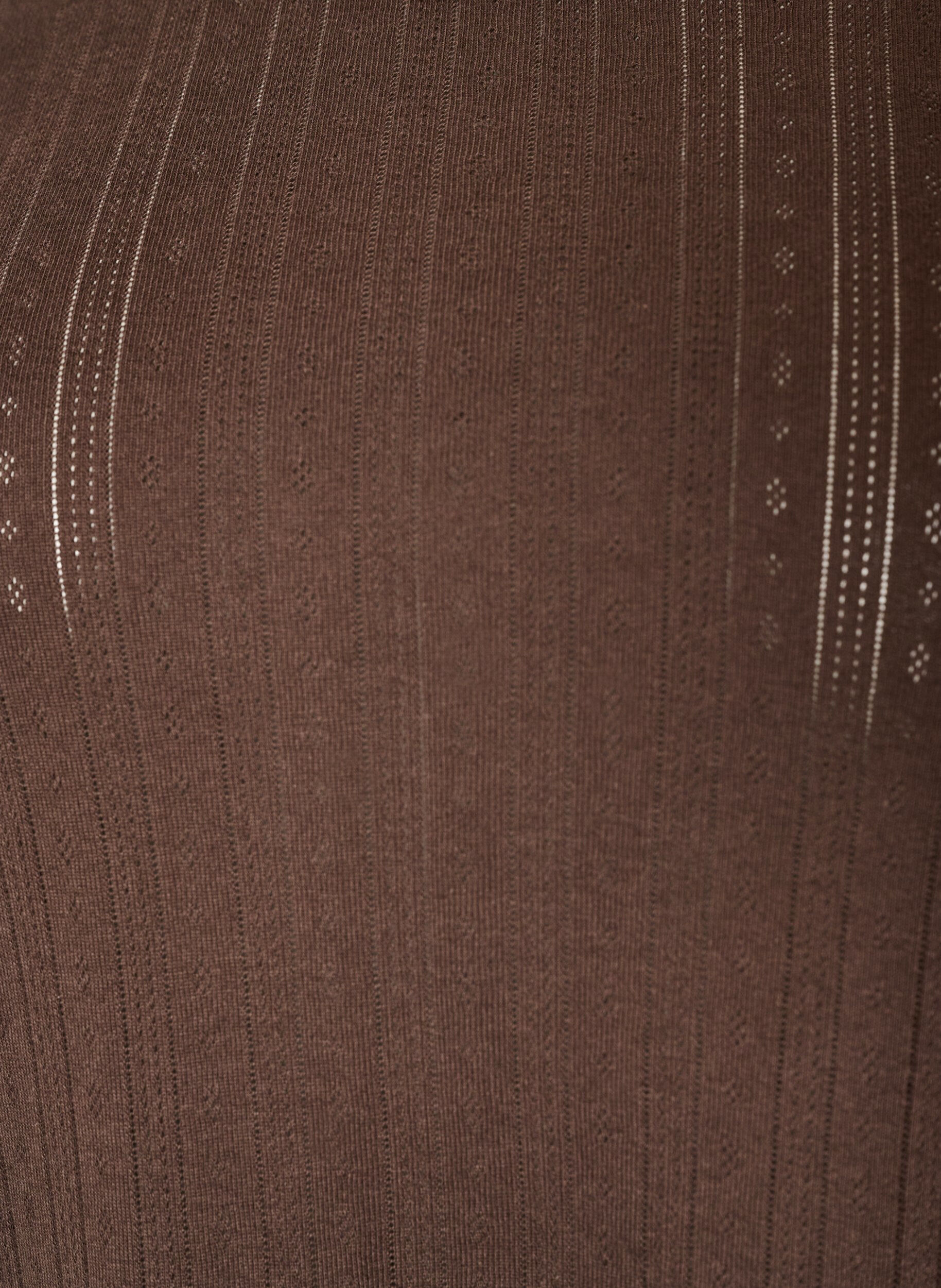 ZizzifashionOrganic cotton pyjama top with eyelet embroidery, Brown, Packshot image number 2
