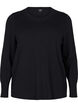 Knitted blouse with a round neck, Black, Packshot image number 0