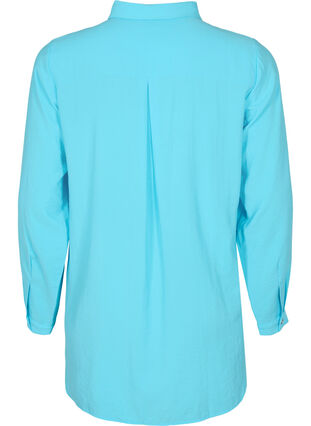 Long shirt in viscose blend, Bachelor Button, Packshot image number 1