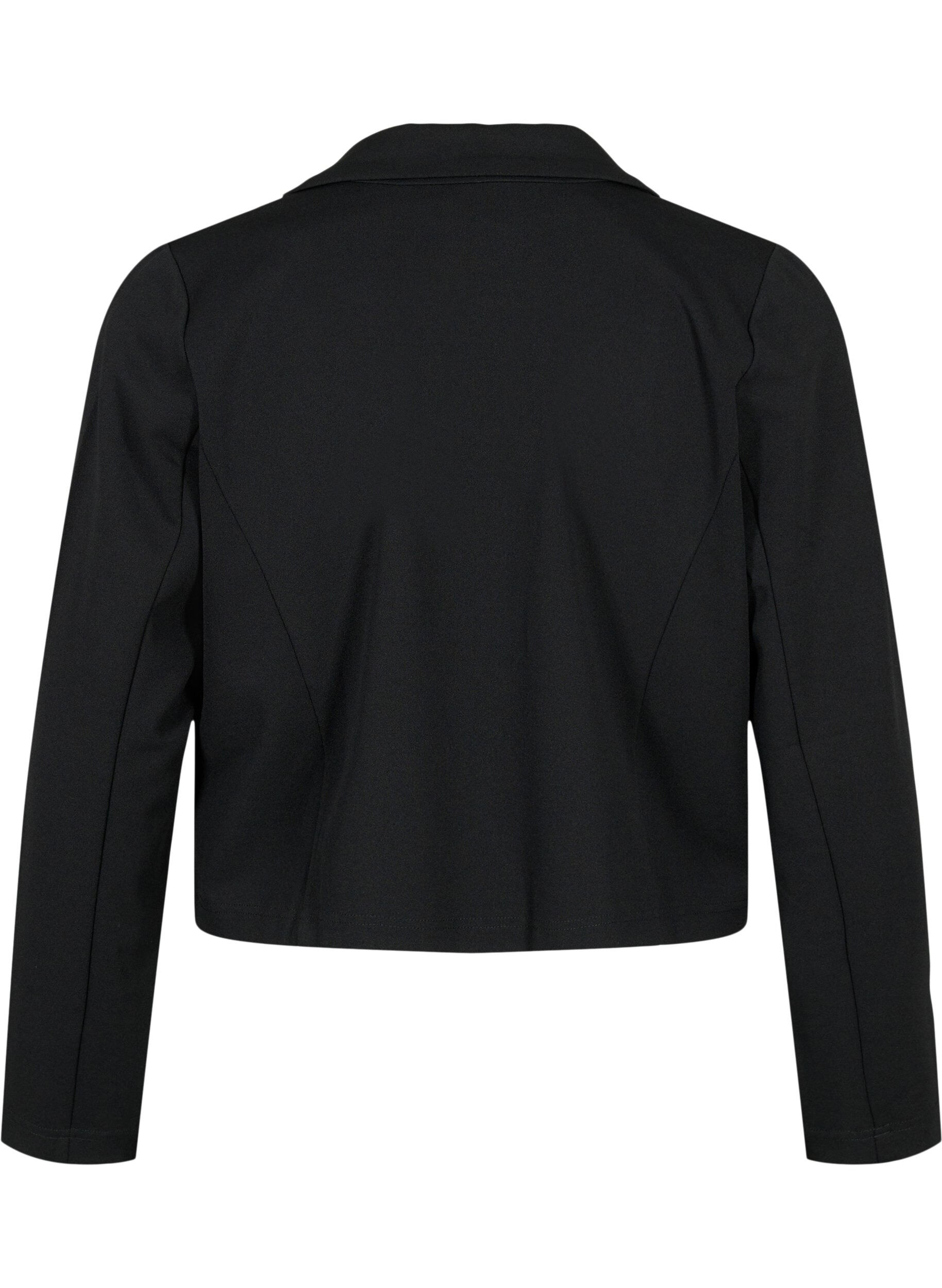 Zizzifashion Short blazer with button, Black, Packshot image number 1