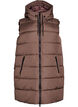 Long vest with hood and pockets, Brown, Packshot image number 0