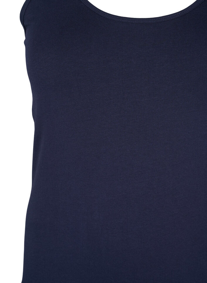 Solid color basic top in cotton, Blue, Packshot image number 2