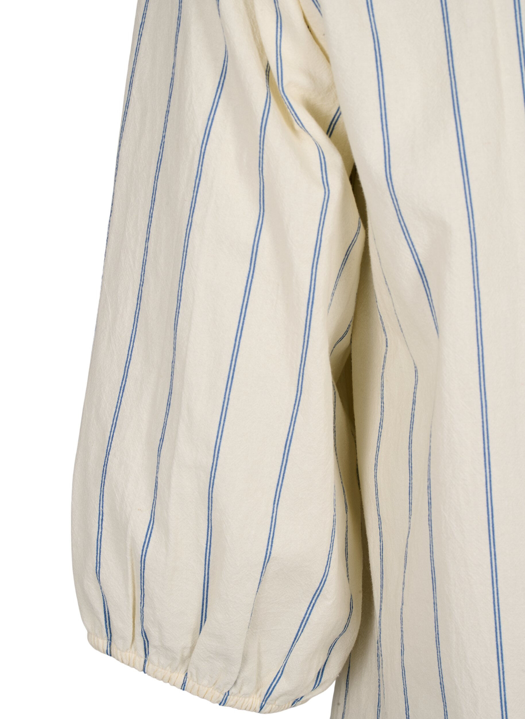 Zizzifashion 3/4 sleeve cotton Blouse with stripes, Eggnog Stripe, Packshot image number 3