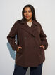 Short coat with double-breasted button closure, Brown, Model image number 0