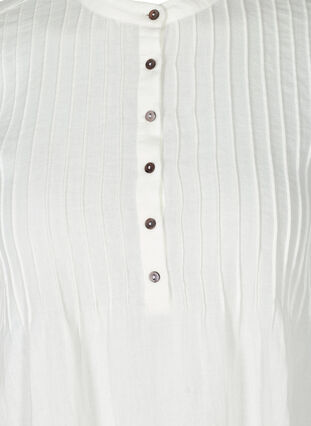 Long-sleeved blouse in cotton, Bright White, Packshot image number 2