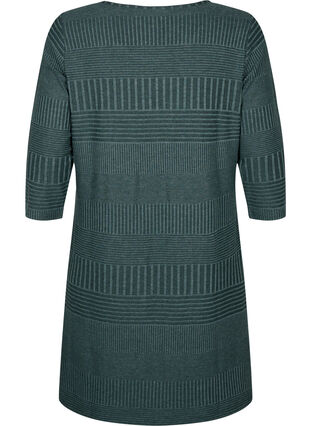 Dress with 3/4 sleeves and striped pattern, Scarab Melange, Packshot image number 1