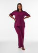 Loose trousers with texture and a high waist, Red, Model image number 0