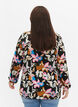 Printed blouse with ruffles, Black Multi Flower, Model image number 1