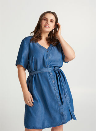 Denim dress, Medium Blue, Model image number 0