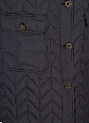 Long quilted vest with pockets, Black, Packshot image number 3