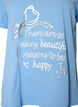 Cotton T-shirt with V-neck and front print, Light Blue, Packshot image number 2