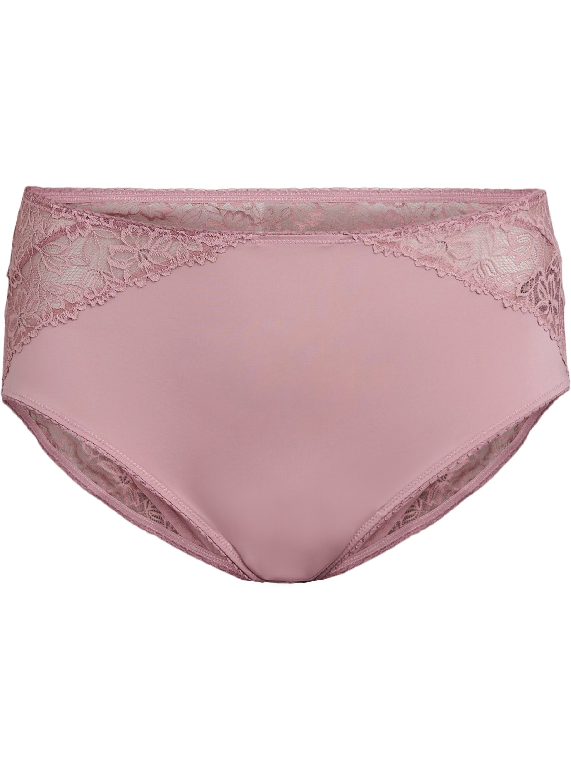 Zizzifashion Microfiber panties with lace details, Rose, Packshot image number 0