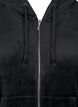Velour cardigan with hood, Black, Packshot image number 2