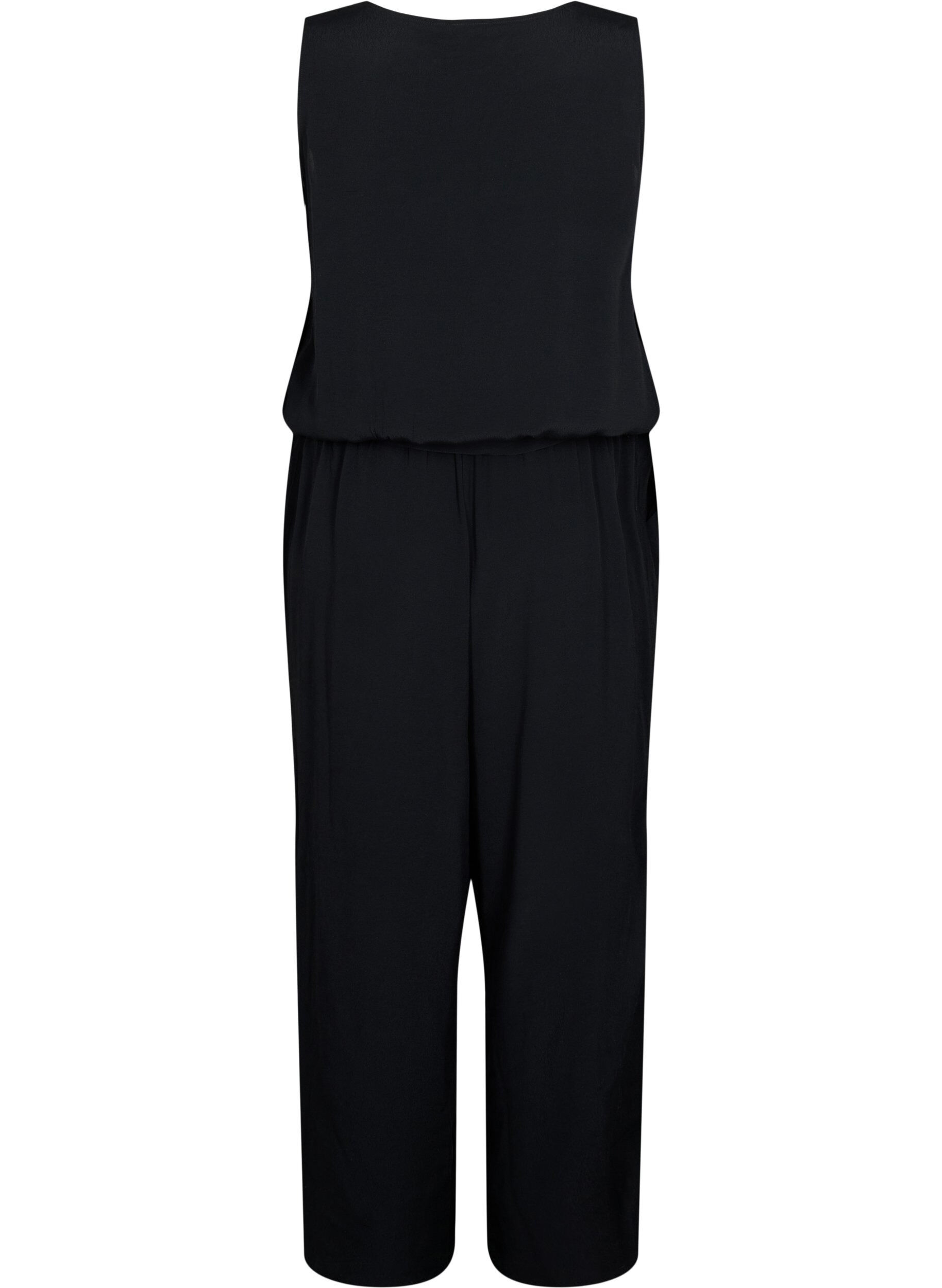 Zizzifashion Sleeveless jumpsuit in viscose, Black, Packshot image number 1