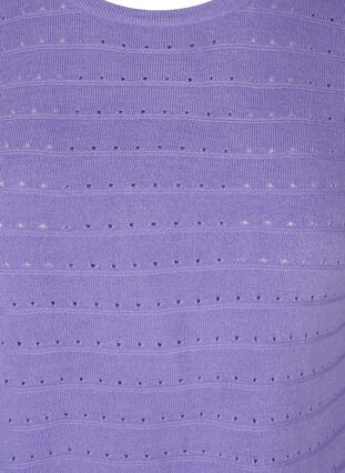 Knitted blouse with textured pattern and round neck, Paisley Purple, Packshot image number 2