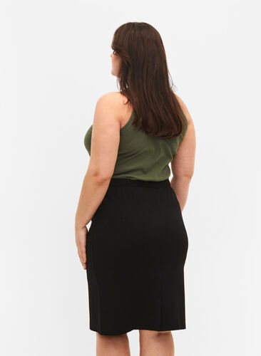 Solid coloured close-fitting skirt, Black, Model image number 1