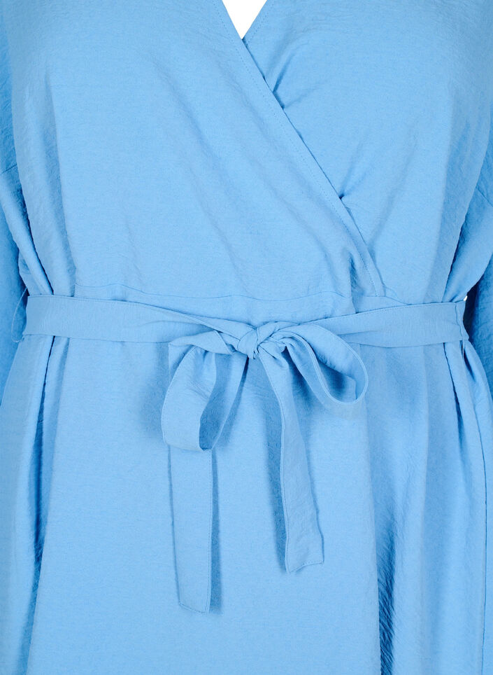 Short wrap dress with tie belt, Light Blue, Packshot image number 2