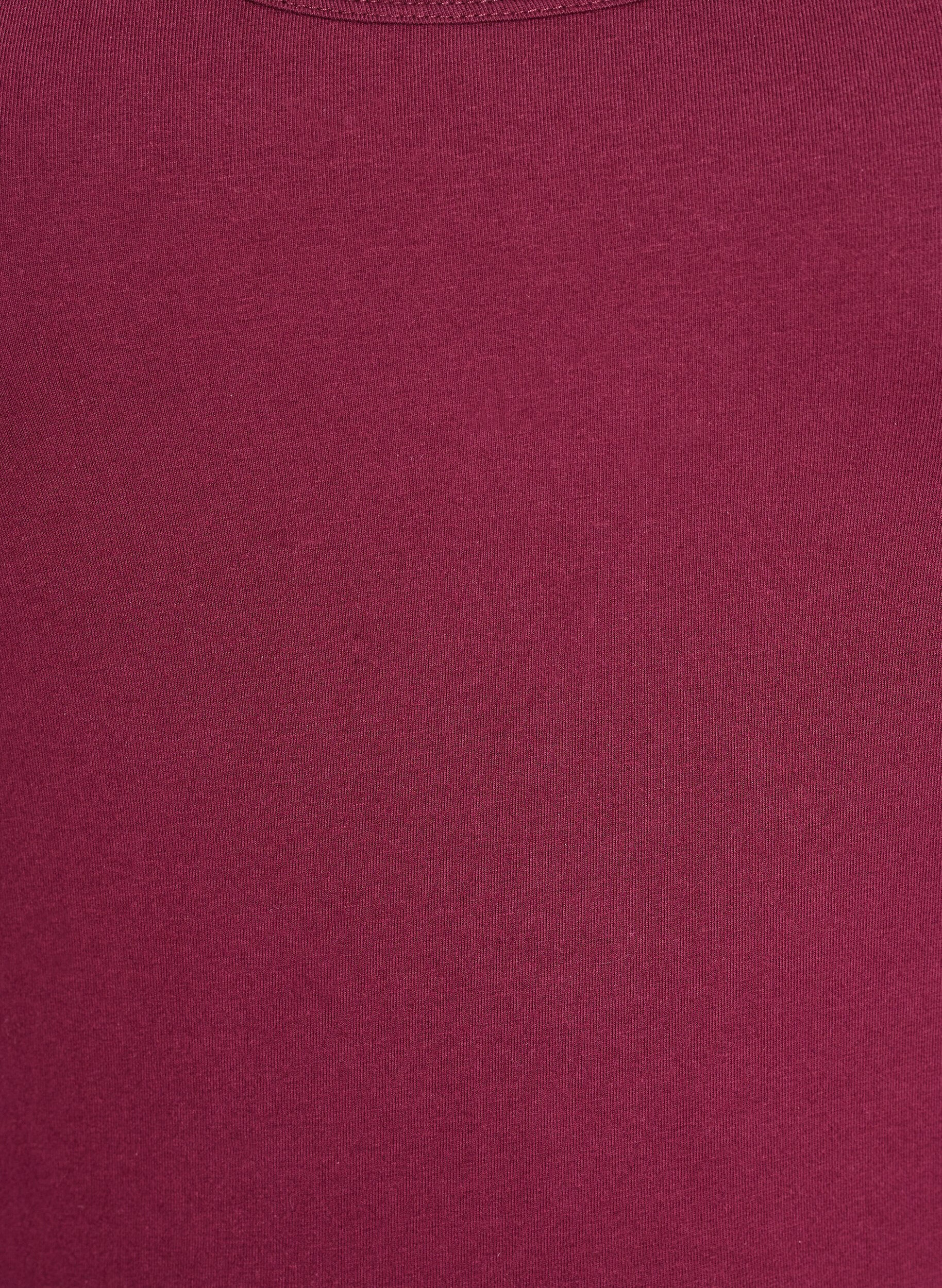 ZizzifashionSolid color basic top in cotton, Dark Bordeaux, Packshot image number 2