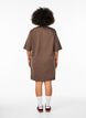 Knee-length cotton T-shirt dress, Brown, Model image number 2