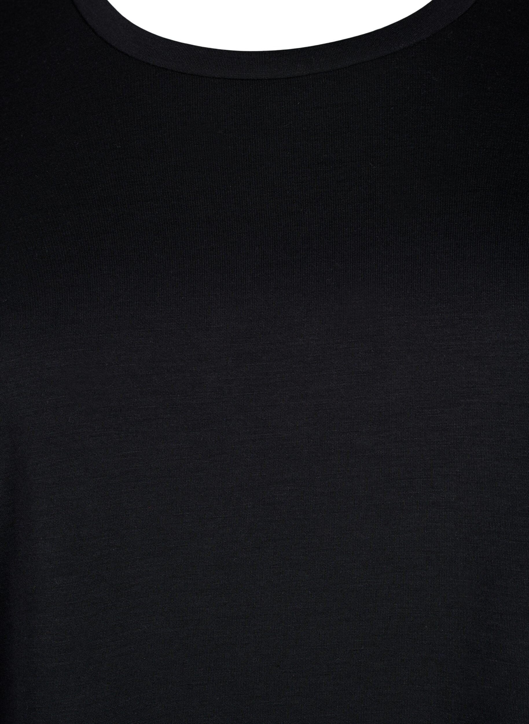Zizzifashion T-shirt in modal mix, Black, Packshot image number 2