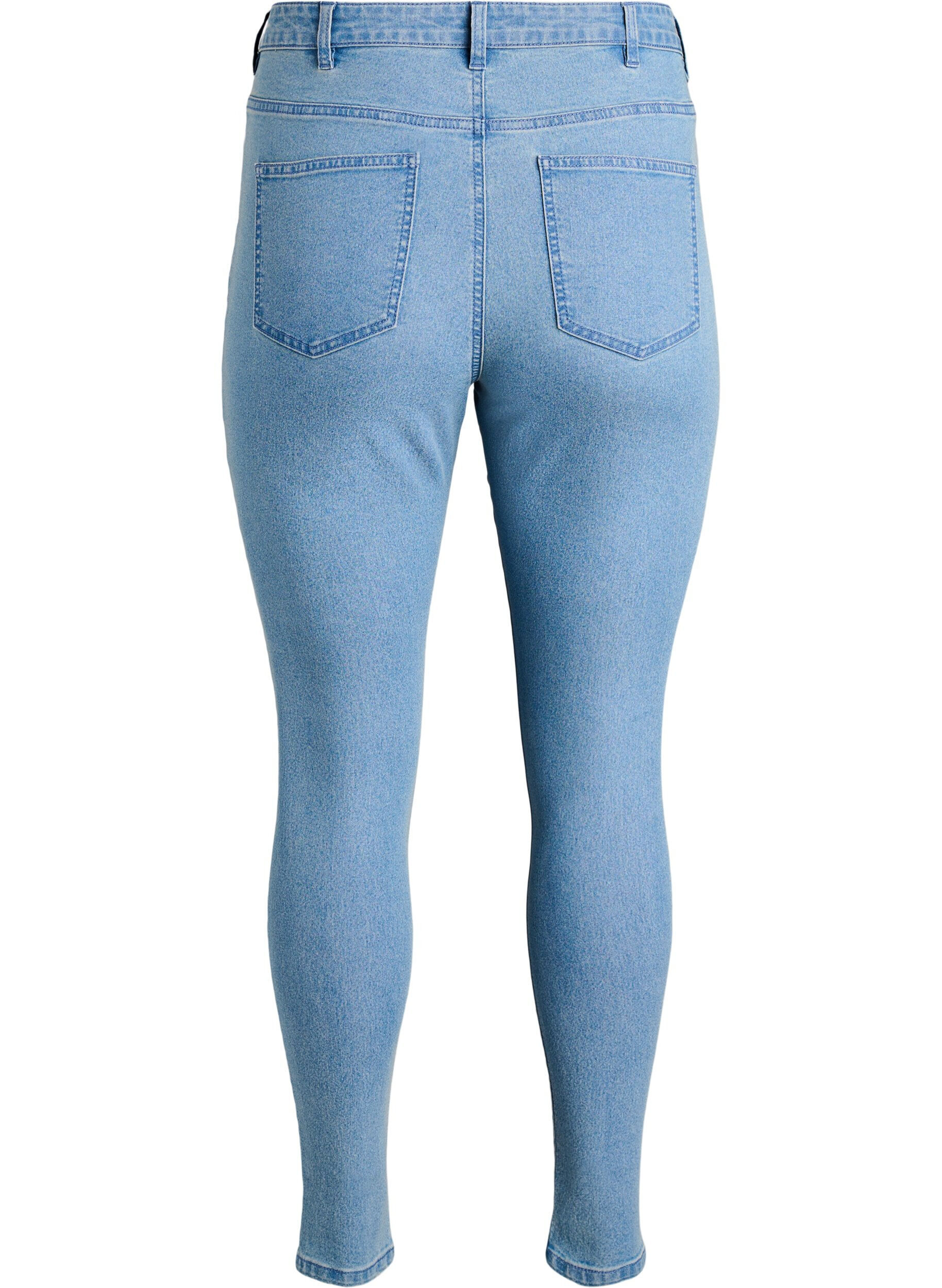 Zizzifashion Amy high-waisted super slim fit jeans, Light Blue, Packshot image number 1
