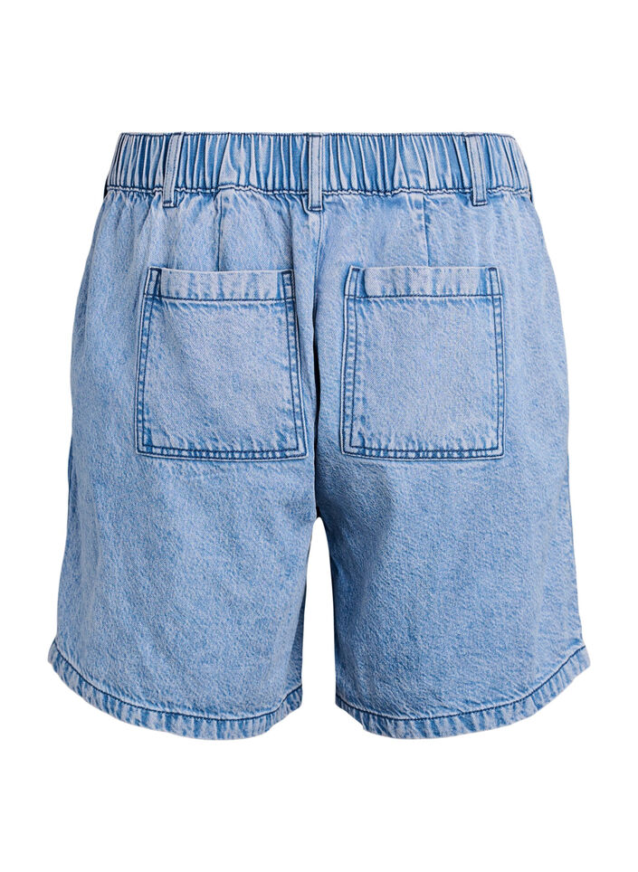 Loose denim shorts with high waist, Light Blue, Packshot image number 1